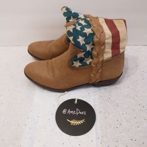 America Flag flat Ankle booties
